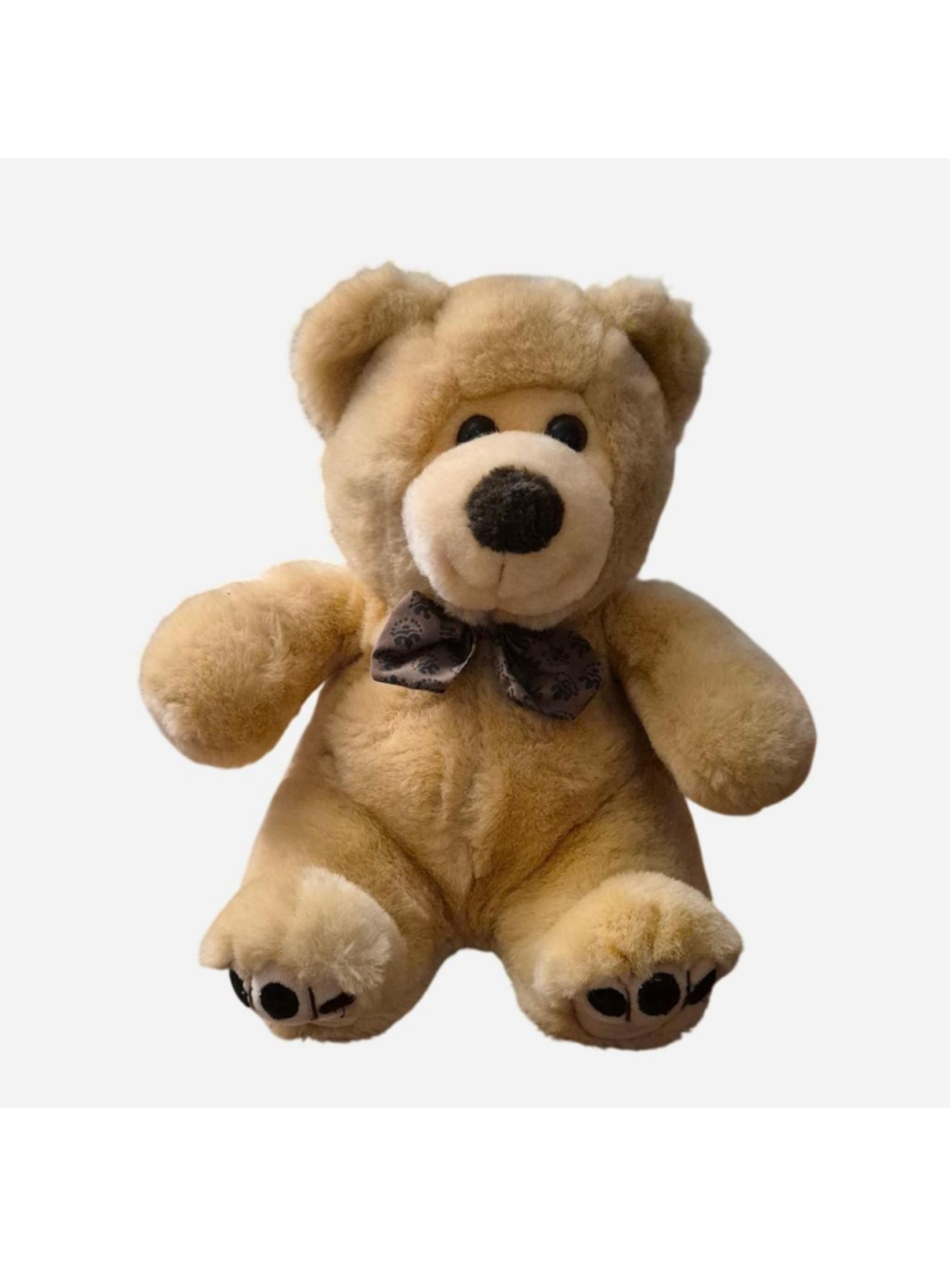 Tan and brown teddy bear with a bow #teddybear #plush